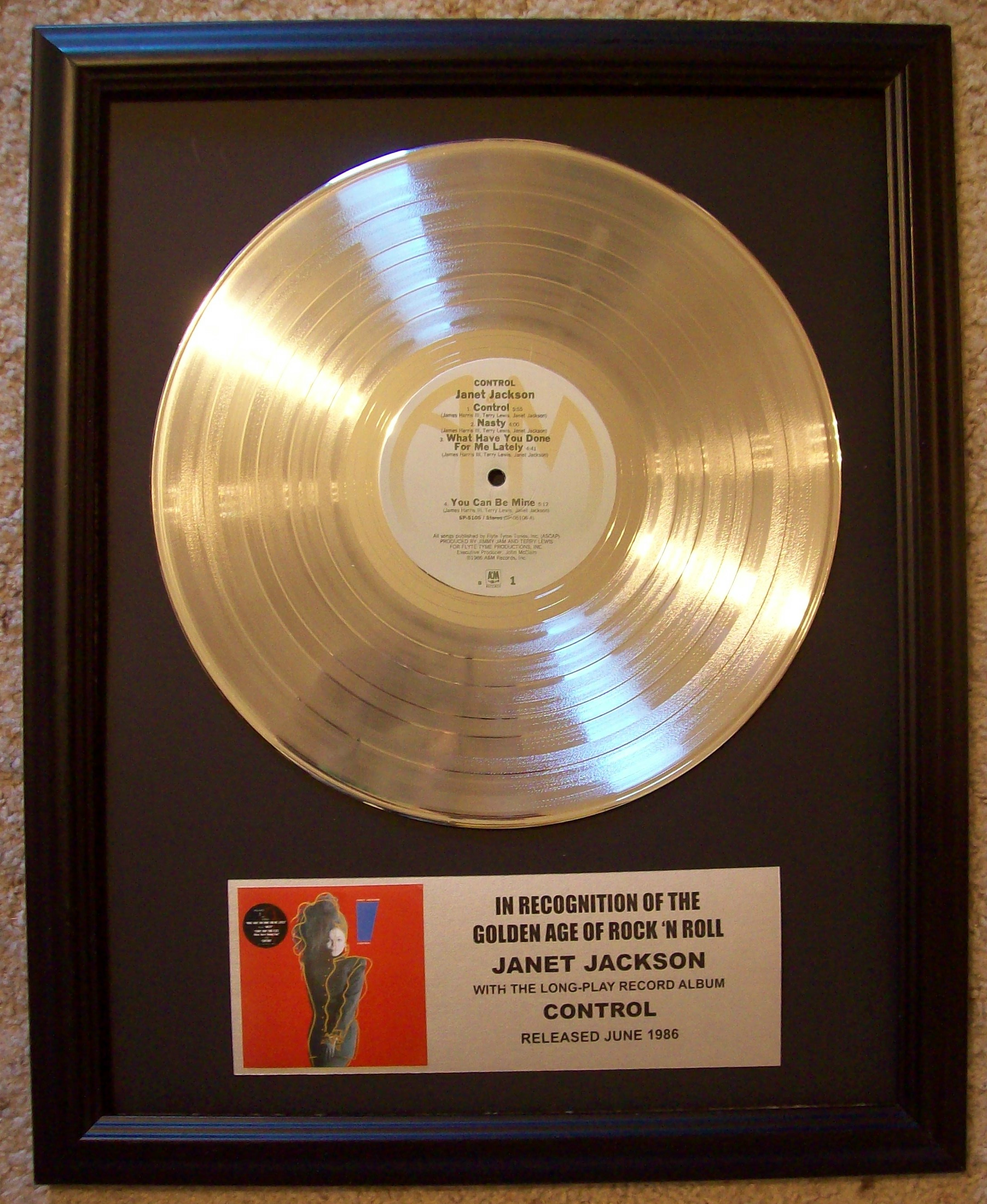 Image for Janet Jackson Platinum LP Record "Control"
