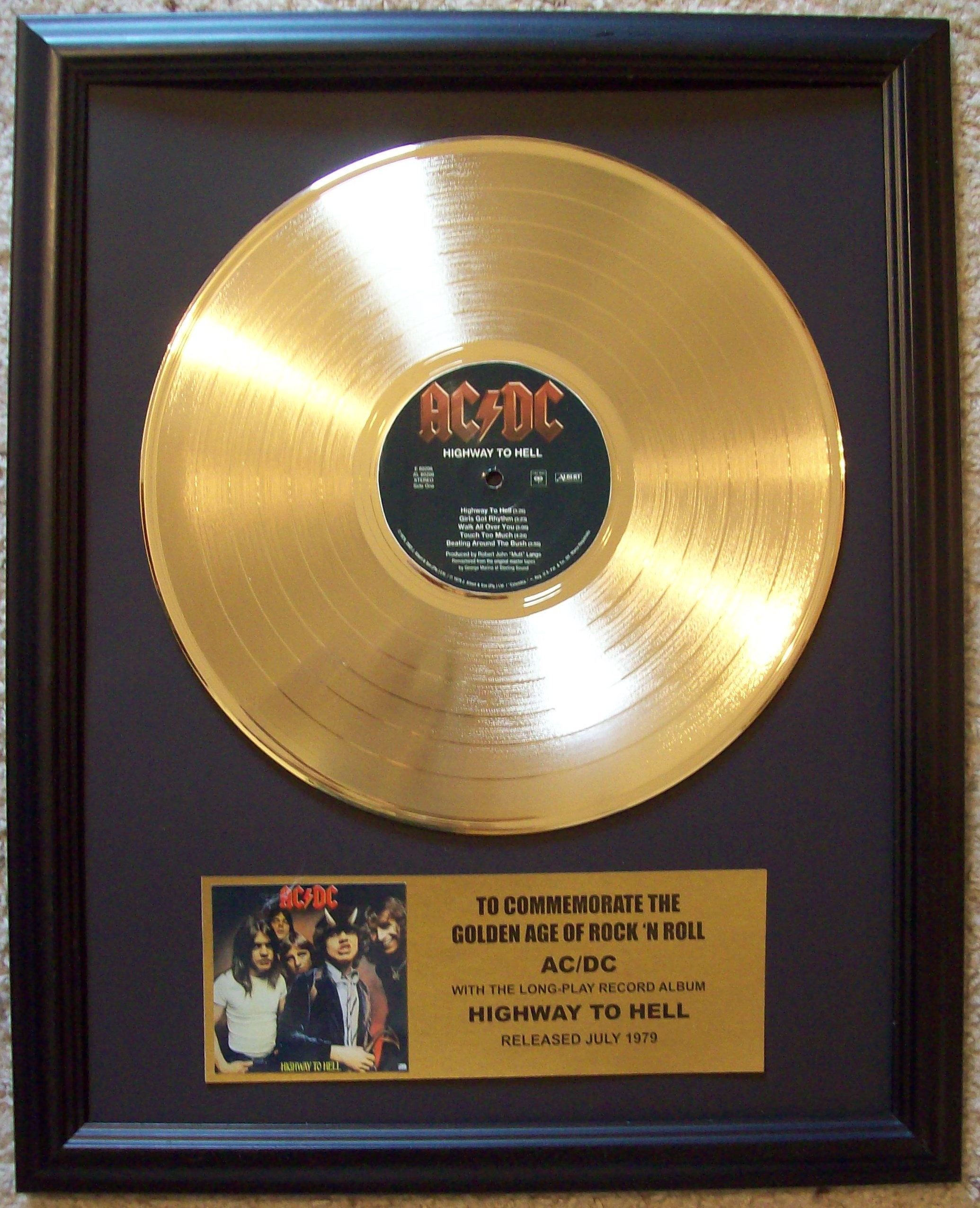 Image for AC/DC Highway to Hell Gold LP Record